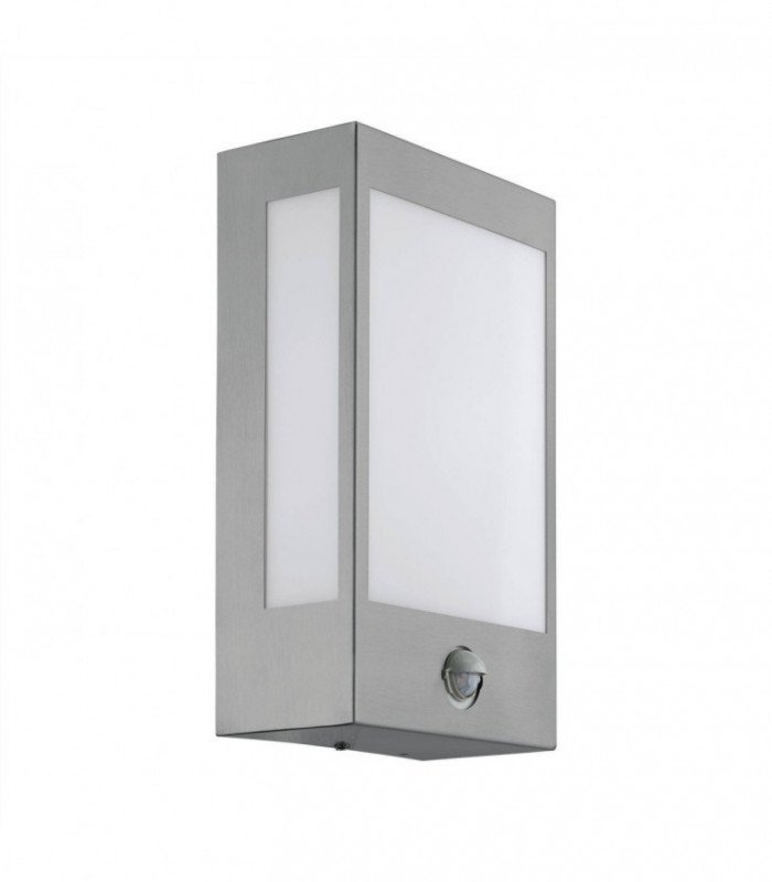 LED Outdoor Flush Wall Light with PIR Motion Sensor Stainless Steel IP44