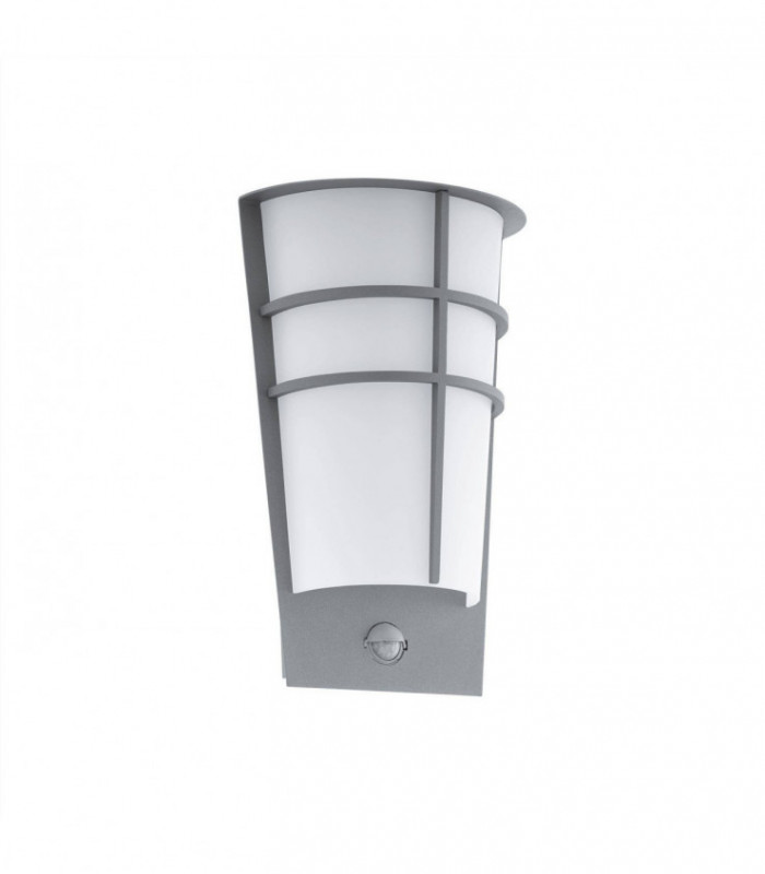 LED Outdoor Wall Light with PIR Motion Sensor Silver IP44