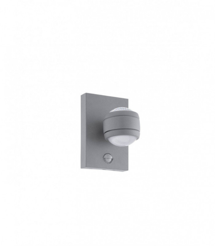 LED Outdoor Up Down Wall Light with PIR Motion Sensor Silver IP44