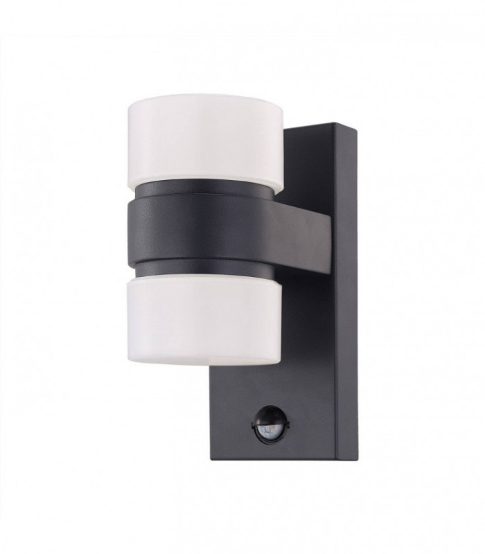LED Outdoor Up Down Wall Light with PIR Motion Sensor Anthracite IP44