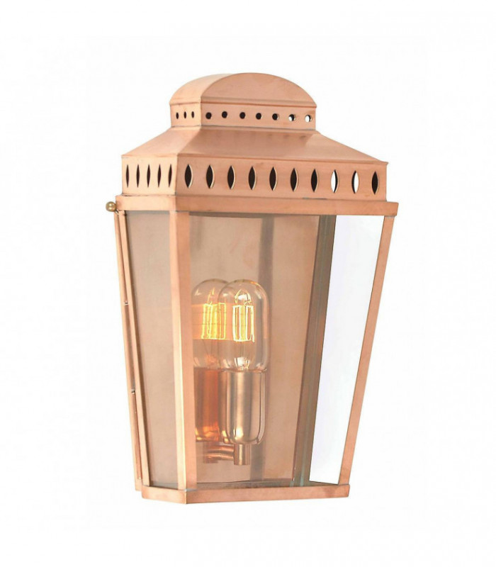 1 Light Outdoor Wall Lantern Light Polished Copper IP44, E27