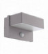 LED Outdoor Flush Wall Light with PIR Motion + Dawn / Dusk Sensor Silver IP44