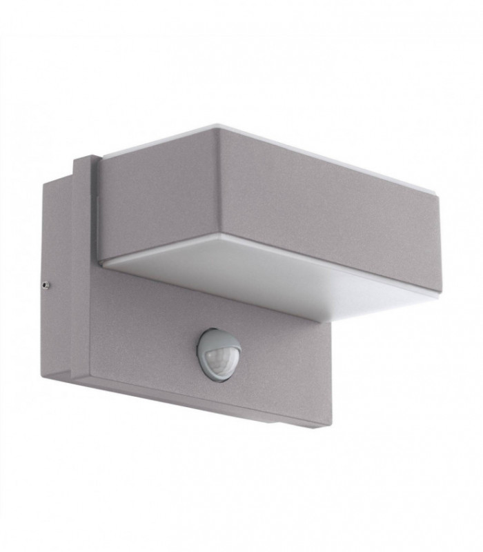 LED Outdoor Flush Wall Light with PIR Motion + Dawn / Dusk Sensor Silver IP44