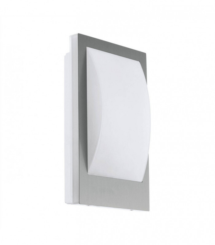 1 Light Outdoor Flush Wall Light Stainless Steel, White IP54, E27