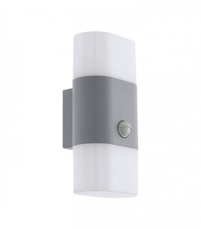 LED Outdoor Wall Light with PIR Motion + Dawn / Dusk Sensor Silver IP44