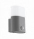LED Outdoor Wall Light with PIR Motion + Dawn / Dusk Sensor Silver IP44