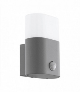 LED Outdoor Wall Light with PIR Motion + Dawn / Dusk Sensor Silver IP44