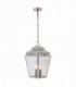 3 Light Outdoor Ceiling Chain Lantern Polished Nickel IP44, E14
