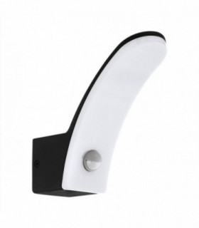 LED Outdoor Wall Light with PIR Motion Sensor Black IP44