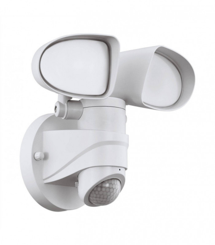 LED Outdoor Flood Wall Light with PIR Motion Sensor White IP44