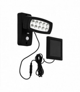 LED Outdoor Solar PIR Motion Sensor Wall Light Black
