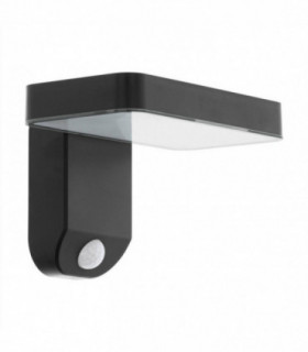LED Outdoor Wall Light with PIR Motion Sensor Black IP44
