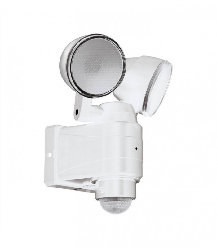 LED Outdoor Flood Wall Light with PIR Motion Sensor White IP44