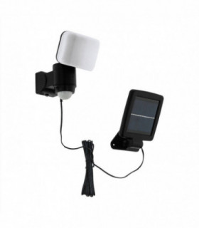 LED Outdoor Solar PIR Motion Sensor Wall Light Black IP44
