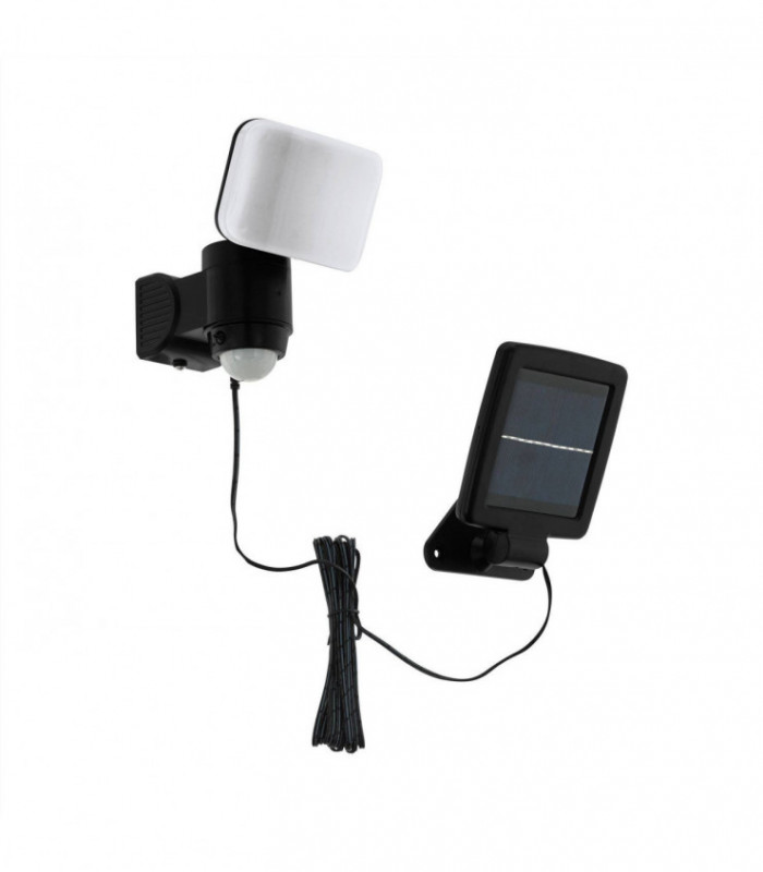 LED Outdoor Solar PIR Motion Sensor Wall Light Black IP44