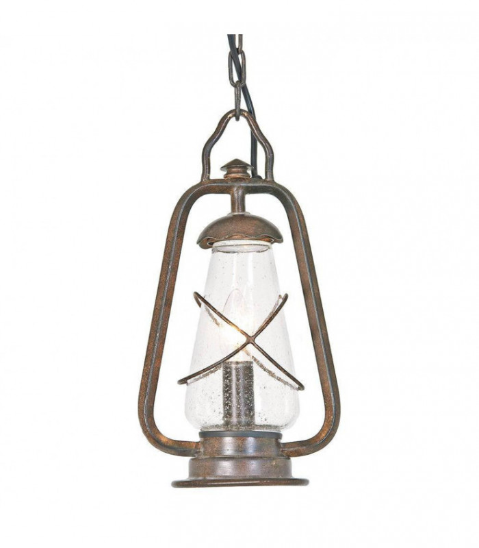 1 Light Outdoor Ceiling Chain Lantern Old Bronze IP44, E14