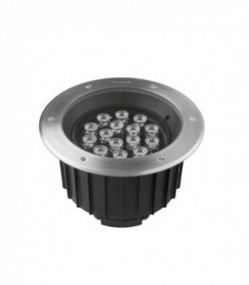 Outdoor LED Recessed Ground Uplight Steel Polished 1-10V Dimming 30cm 4230lm 29deg. 3000K IP67