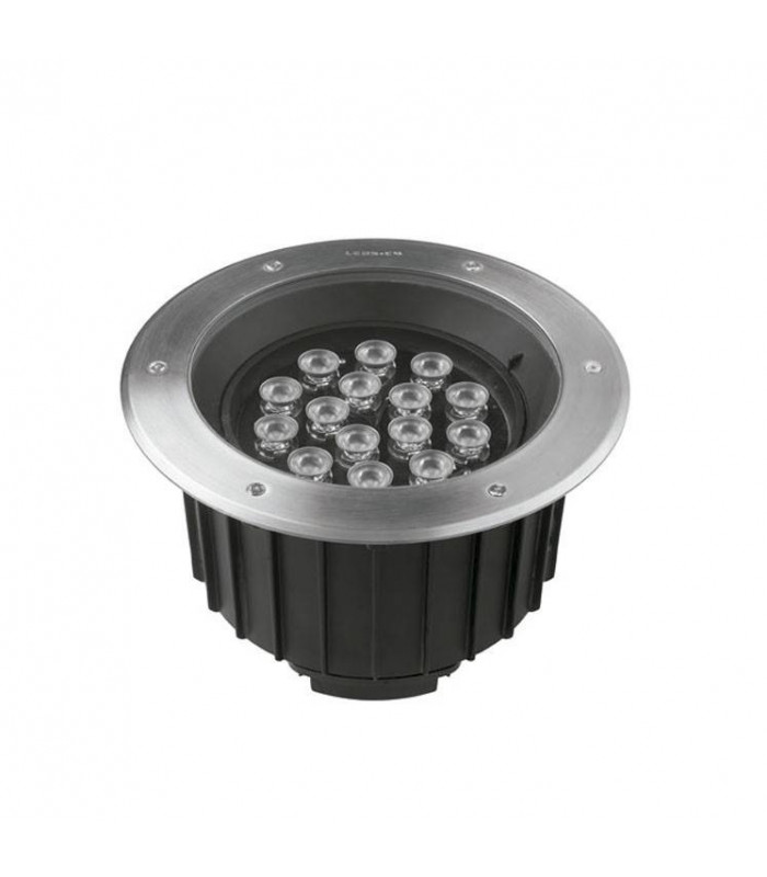 Outdoor LED Recessed Ground Uplight Steel Polished 1-10V Dimming 30cm 4230lm 29deg. 3000K IP67