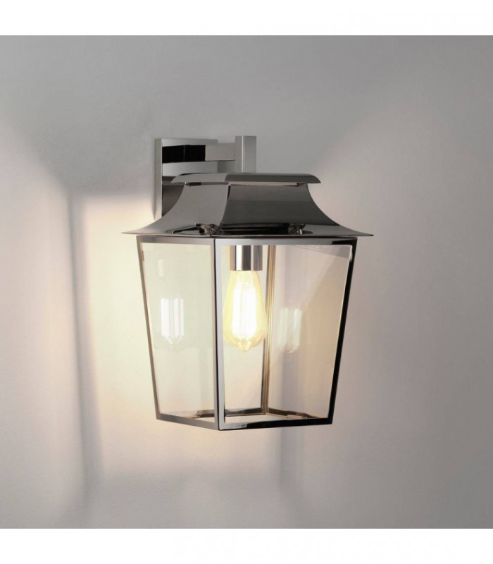 Outdoor Wall Light Polished Nickel IP23, E27