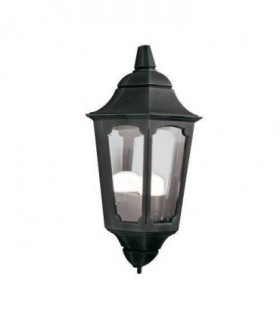 1 Light Outdoor Wall Half Lantern Light Black IP44, E27