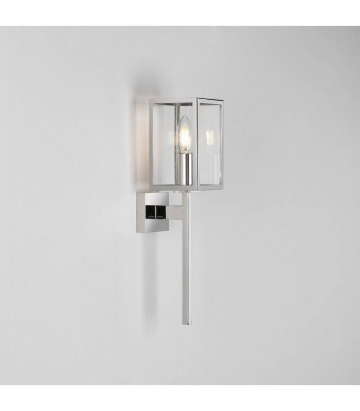 Outdoor Wall Light Polished Nickel IP44, E14