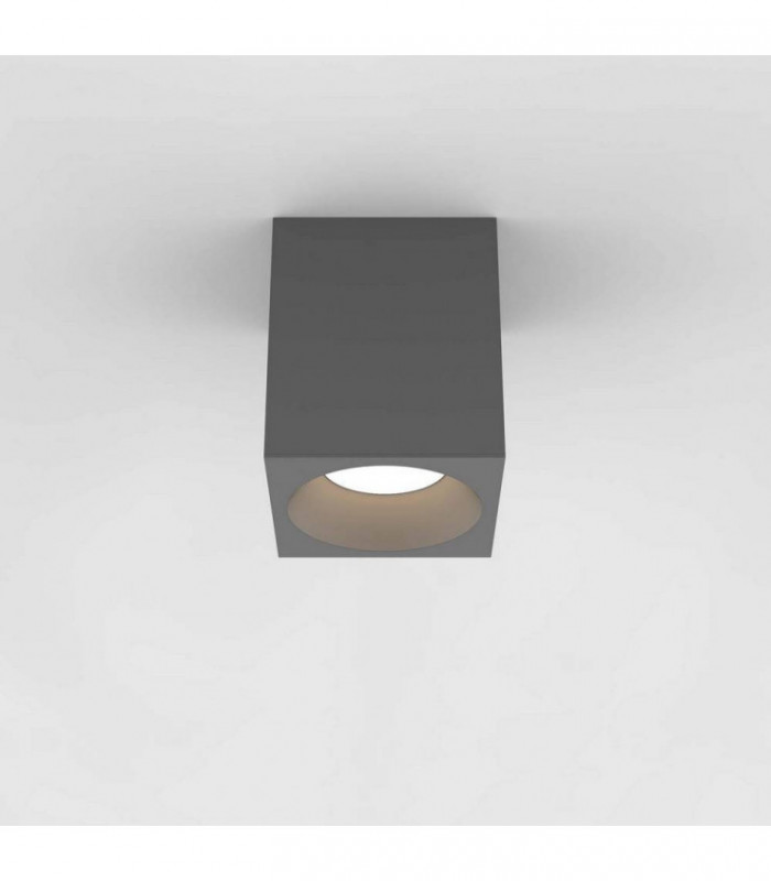 Outdoor Square Surface Mounted LED Downlight Textured Grey IP65