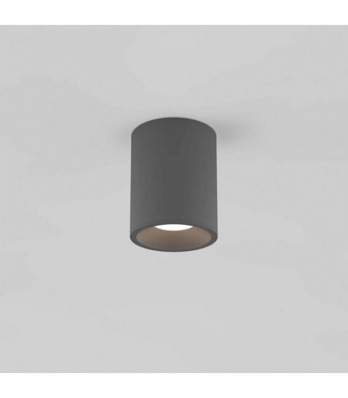 Outdoor Round Surface Mounted LED Downlight Textured Grey IP65