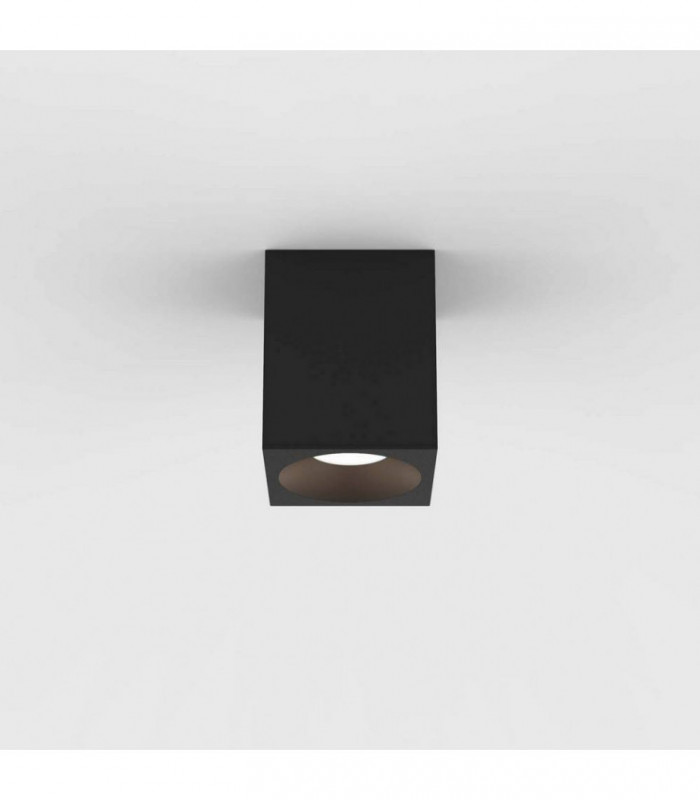 Outdoor Square Surface Mounted LED Downlight Textured Black IP65