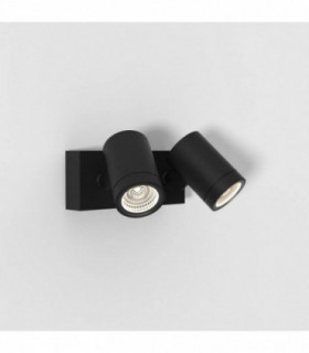 Twin Spot LED Outdoor Spotlight Textured Black IP65