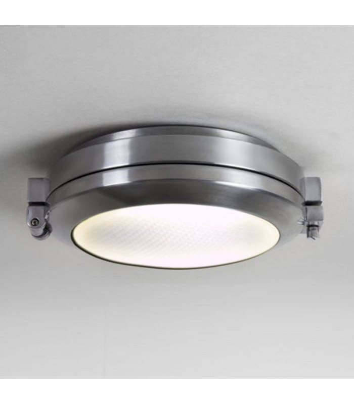 1 Light Outdoor Bulkhead Wall Light Polished Aluminium IP65