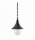 1 Light Outdoor Coastal Ceiling Chain Lantern Black Polycarbonate IP44, E27
