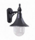 1 Light Outdoor Coastal Wall Lantern Light Black Polycarbonate IP44, E27