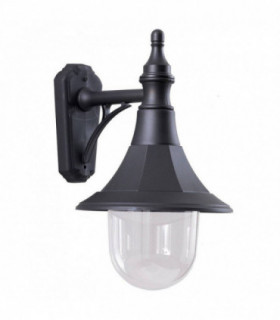 1 Light Outdoor Coastal Wall Lantern Light Black Polycarbonate IP44, E27