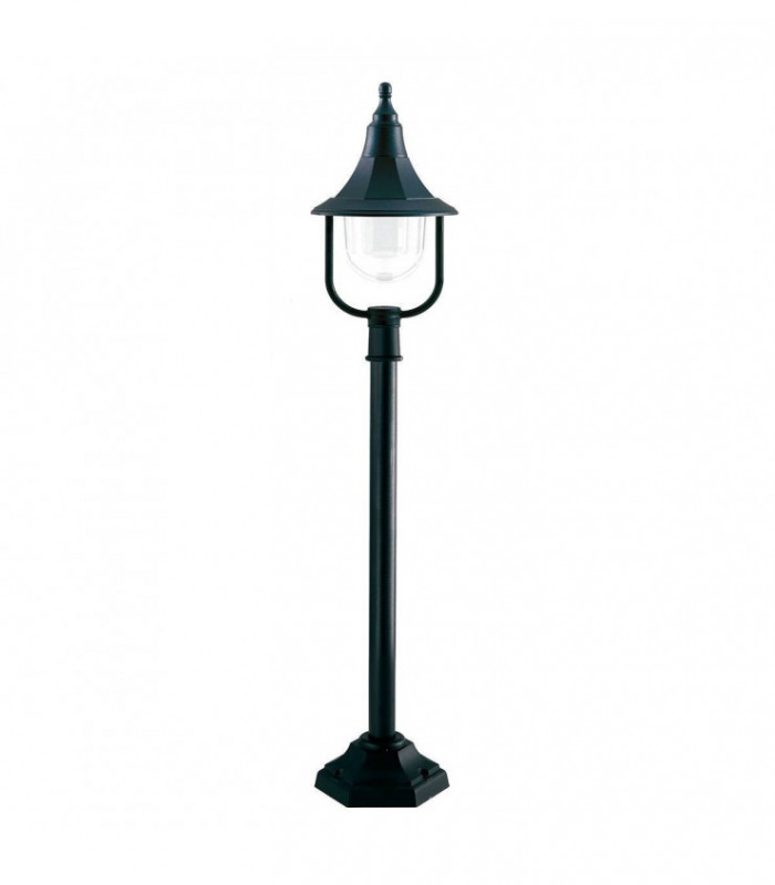 1 Light Outdoor Coastal Pillar Lamp Black Polycarbonate IP44, E27
