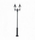 2 Light Twin Outdoor Coastal Lamp Post Black Polycarbonate IP44, E27