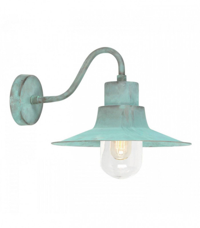1 Light Outdoor Fisherman Dome Wall Light Verdigris IP44, E27
