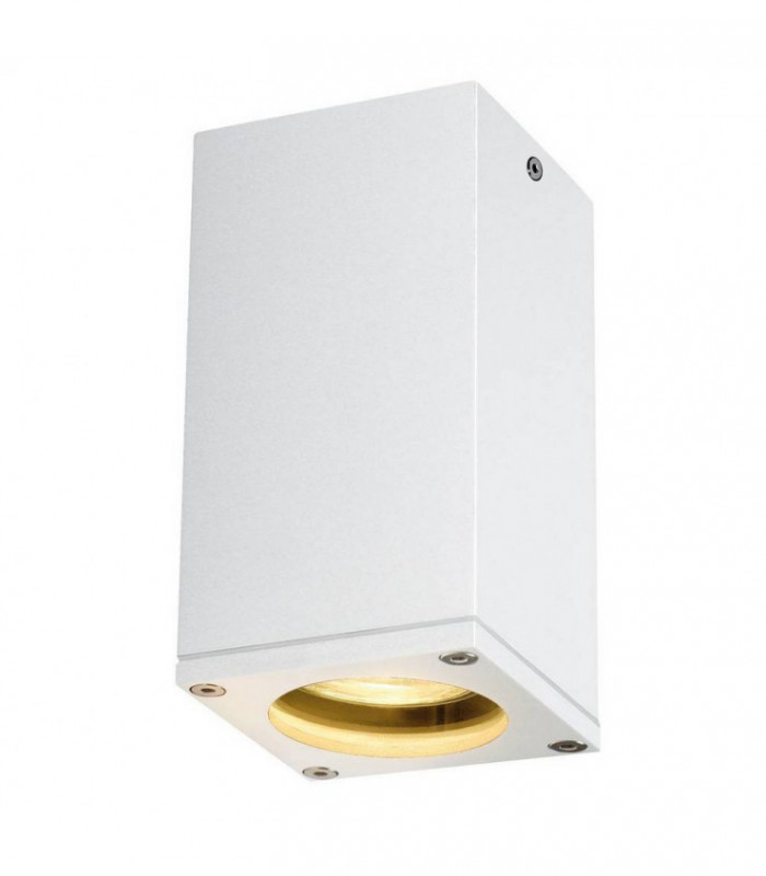 1 Light Surface Mounted Ceiling Light, Square, White, Gu10