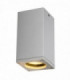 1 Light Surface Mounted Ceiling Light, Square, Silver-Grey, Gu10