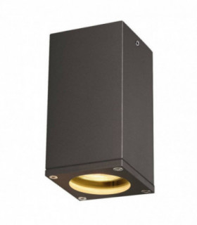 1 Light Surface Mounted Ceiling Light, Square, Anthracite, Gu10