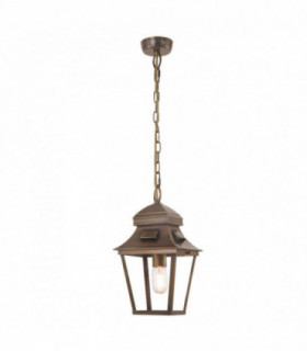 1 Light Outdoor Ceiling Chain Lantern Brass IP44, E27