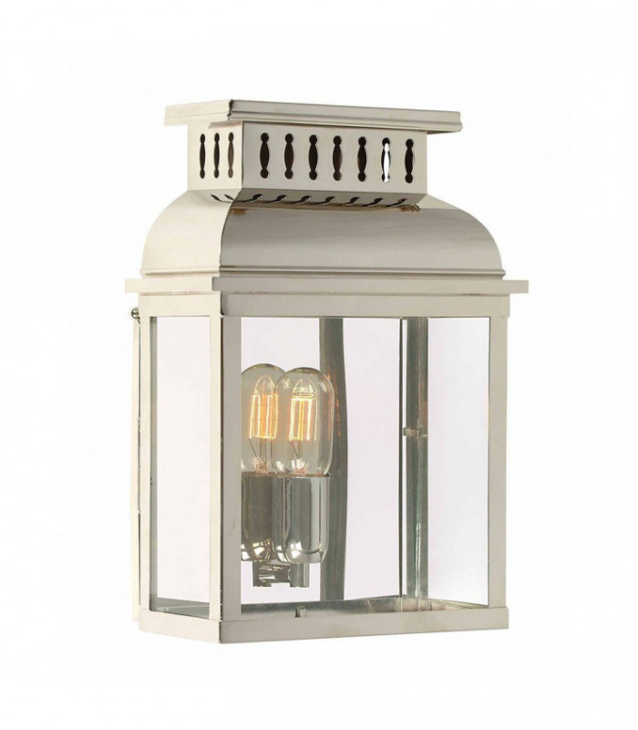 1 Light Outdoor Wall Lantern Light Polished Nickel IP44, E27