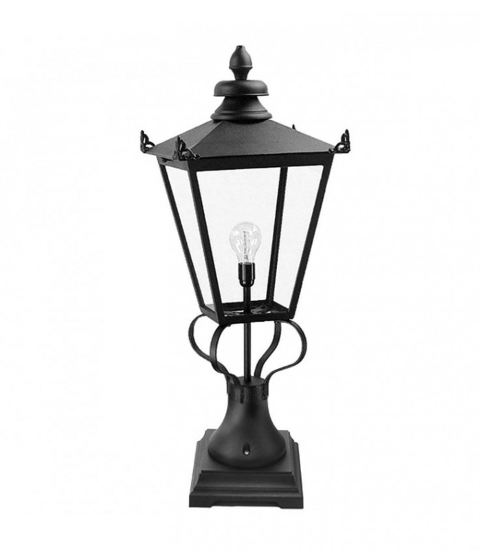 1 Light Outdoor Pedestal Lantern Black, E27