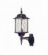 1 Light Outdoor Wall Lantern Light Black Silver IP43, E27