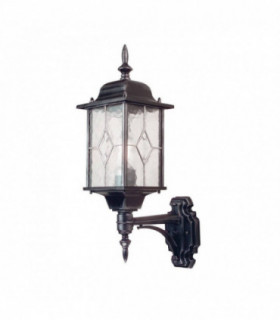 1 Light Outdoor Wall Lantern Light Black Silver IP43, E27