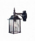 1 Light Outdoor Wall Lantern Light Black Silver IP43, E27