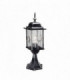 1 Light Outdoor Pedestal Lantern Black Silver IP43, E27