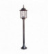 1 Light Outdoor Bollard Lantern Black Silver IP43, E27