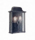 2 Light Outdoor Wall Half Lantern Light Black Silver IP43, E27