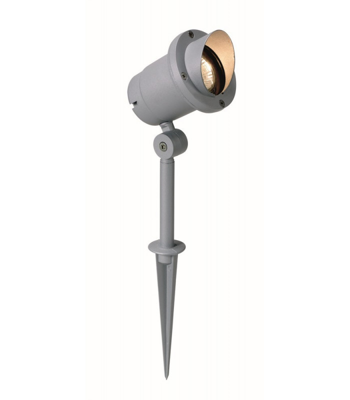 1 Light Outdoor Garden Spike Spotlight Grey IP44, GU10