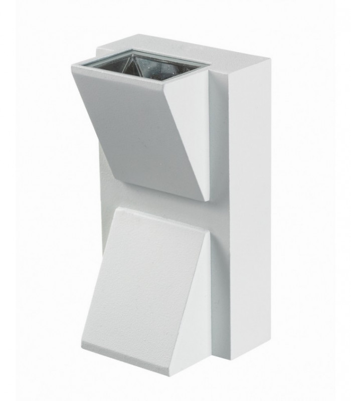 LED Up Down 2 Light Outdoor Wall Lamp White IP44